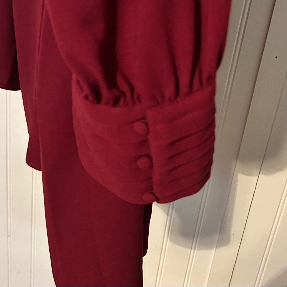 A New Day Burgundy V-Neck Dress - Picture 4 of 8
